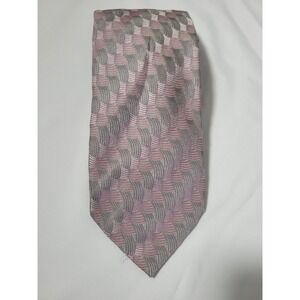 mfaboston  Musuem of Fine Arts Boston  100 % Silk Pink Gray Tie